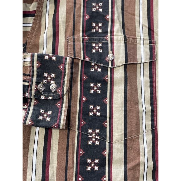 Frontier Series Western Shirt Size 2XL Vintage 90s Button Up Multi Stripe - Picture 5 of 6